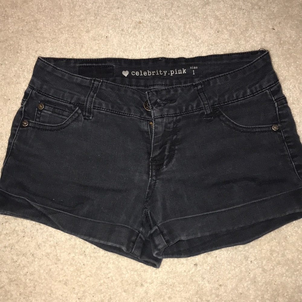 Black jean shorts